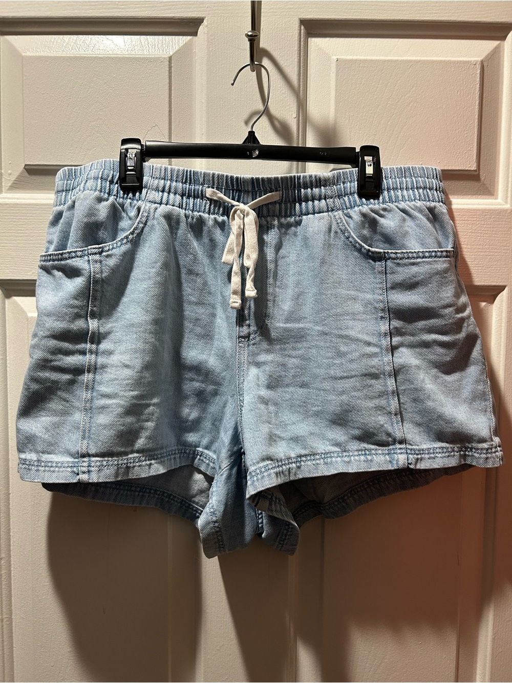 Universal Thread Light Blue Drawstring Cotton Denim Shorts Size XXL
